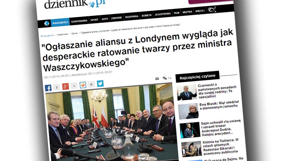 Screengrab from the online edition of Polish newspaper Dzennik Polski