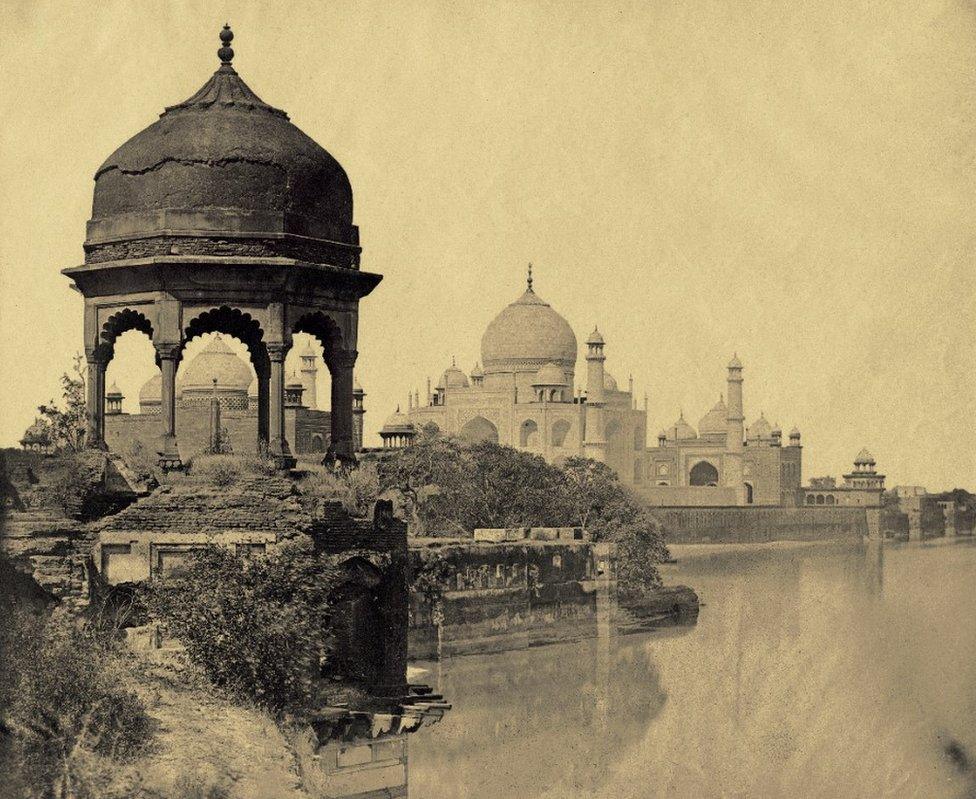 A view of the Taj Mahal from the Jumna, Agra