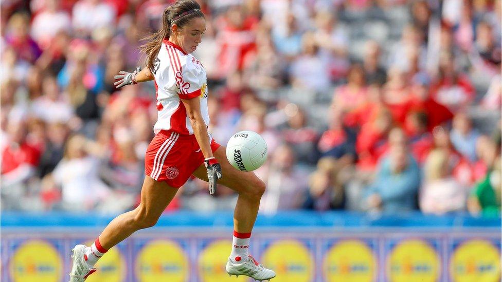 Half-forward Niamh Hughes netted Tyrone's second as the Ulster county dominated the early exchanges in the Intermediate final