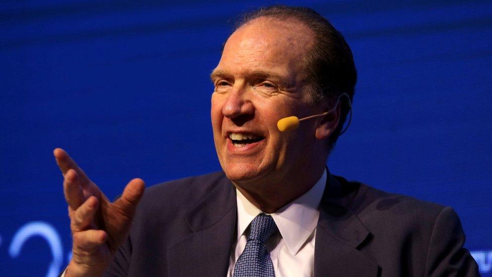 David Malpass, Under Secretary for International Affairs at the U.S. Department of the Treasury, gestures during the 2018 G20 Conference entitled "The G20 Agenda Under the Argentine Presidency", in Buenos Aires, Argentina, March 18, 2018.