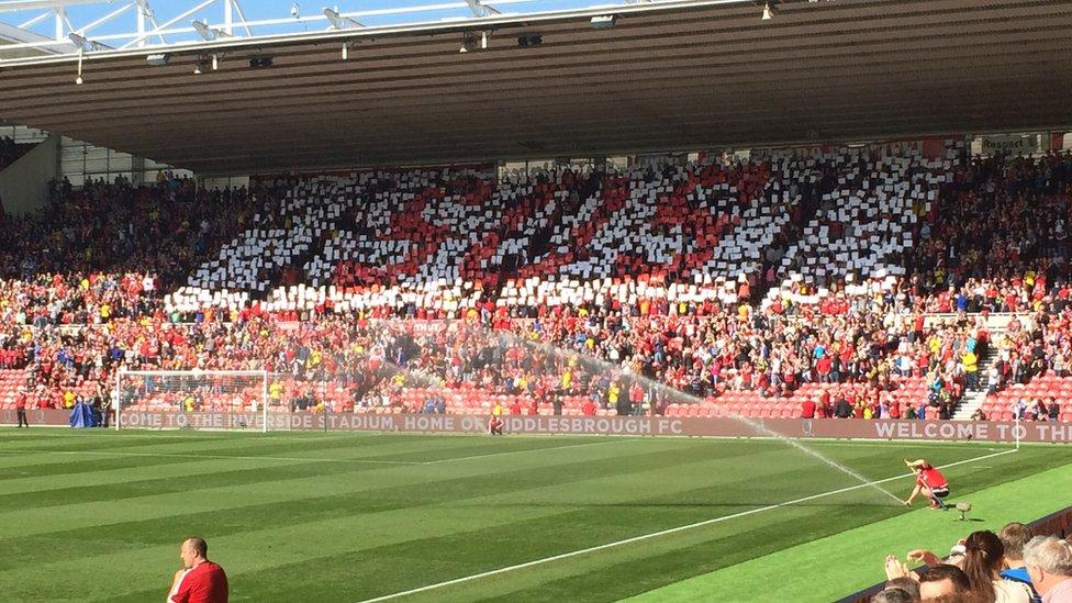 Save our Steel support at the Middlesbrough match