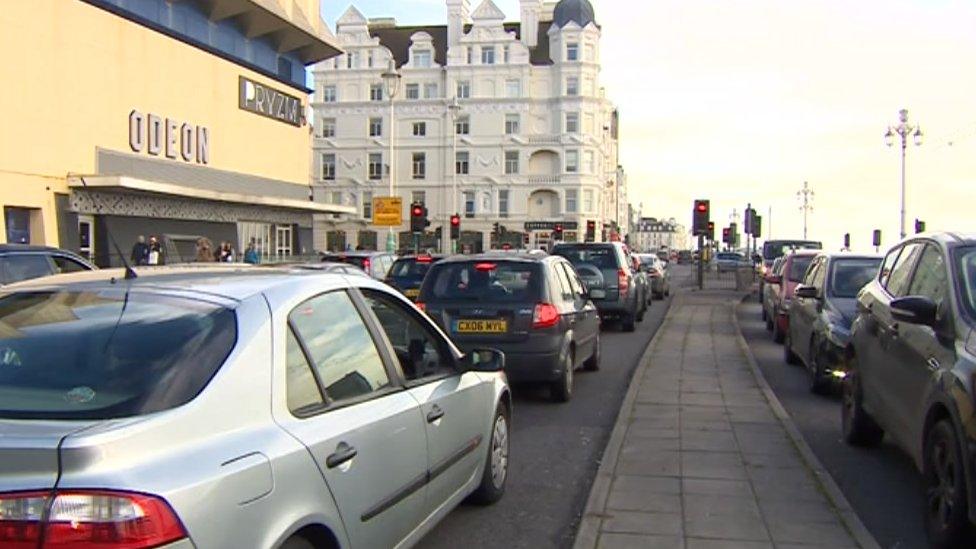 Cars on Brighton seafront