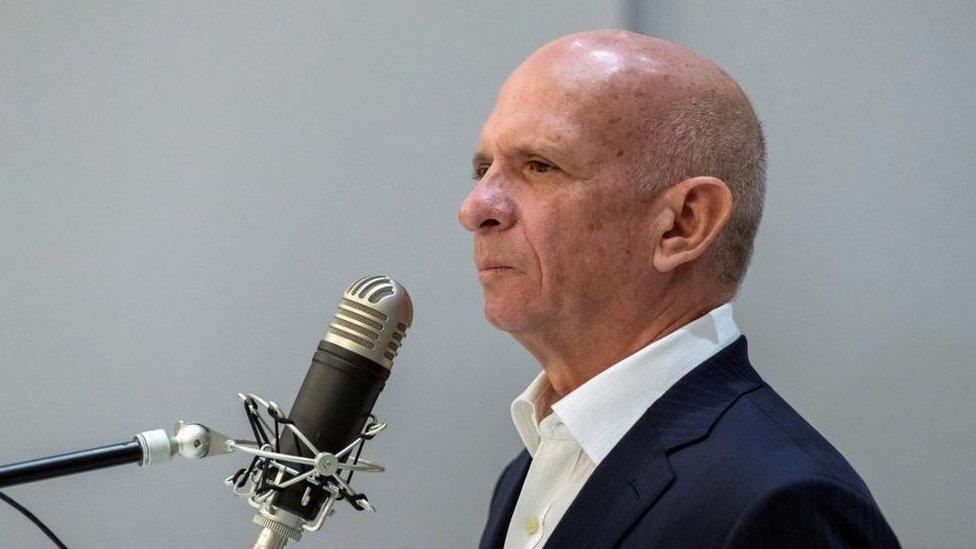 Former Venezuelan intelligence chief Hugo Carvajal stands during his extradition hearing to U.S. at the High Court in Madrid, Spain, September 12, 2019.