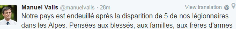 Manuel Valls' tweet