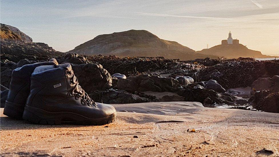 Best foot forward - On a hiking expedition, this stunning scene at the Mumbles was captured by Ashley Williams