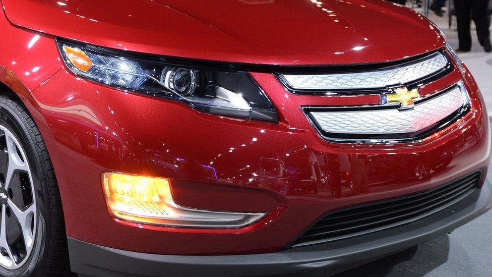 The Chevrolet Volt on display at the 2013 North American International Auto Show in Detroit