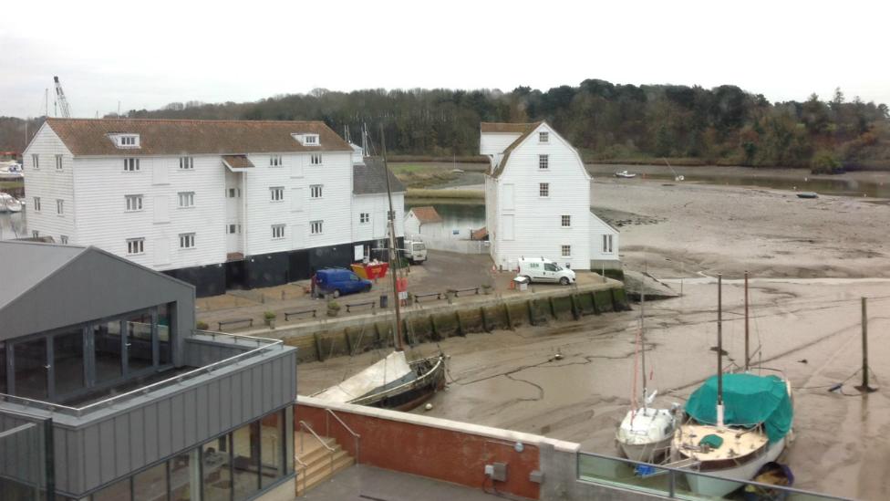 View across the Chandlery building towards the Tide Mill