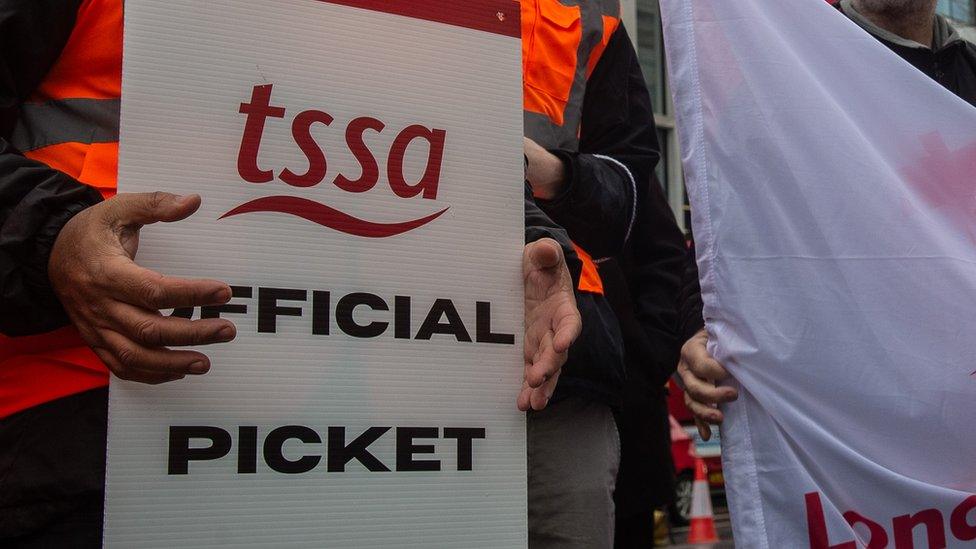 TSSA sign at a strike