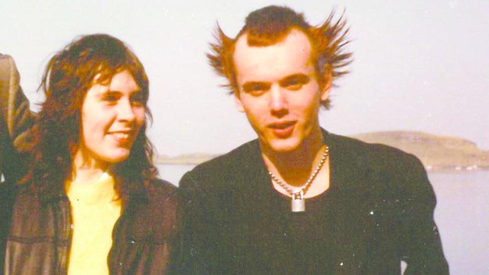 Fiona Gilbertson with her boyfriend, Raymond, in the 1980s.