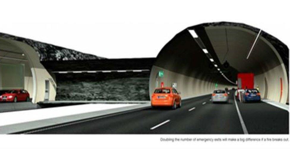 Illustration of twin-bore tunnel