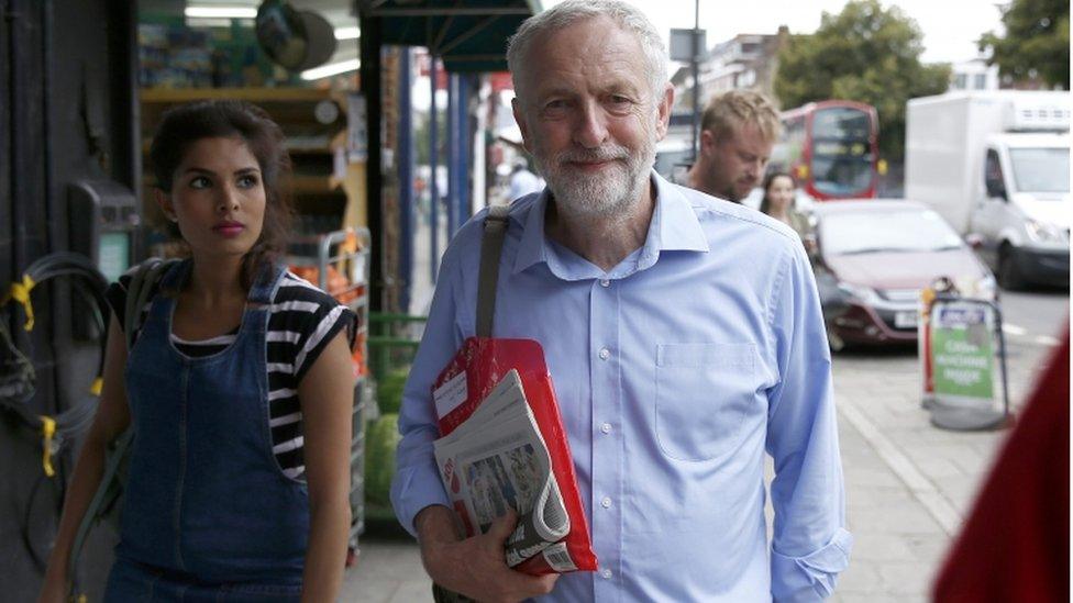 Jeremy Corbyn in his constituency following the court ruling