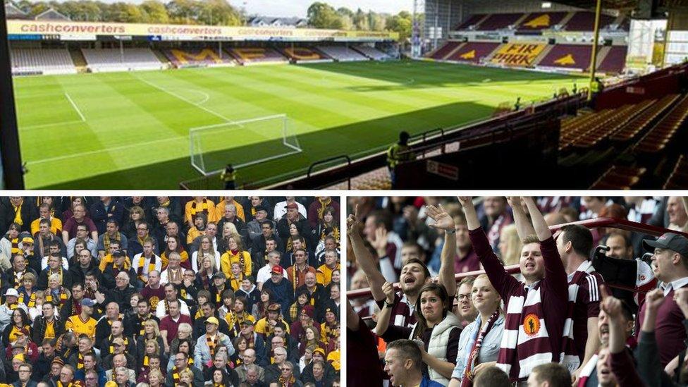 Firpark, Motherwell fans and Hearts fans