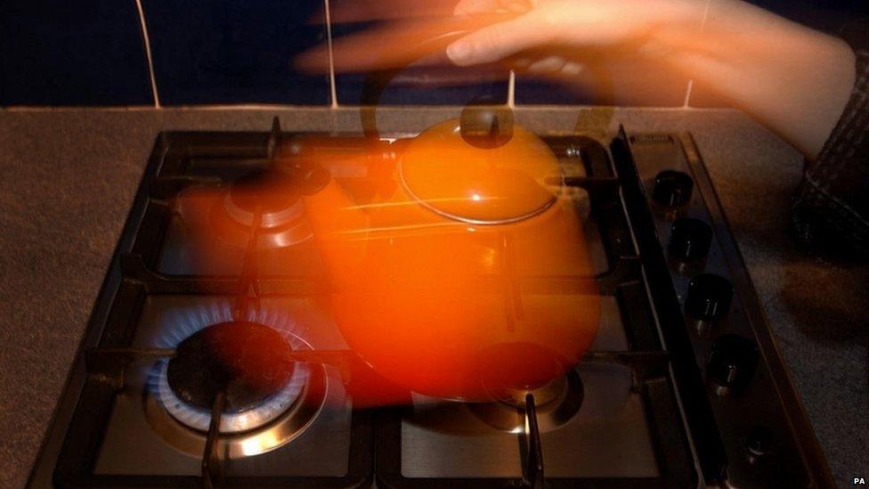 Kettle on gas hob