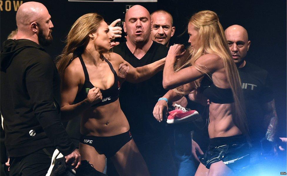 Ronda Rousey and Holly Holm