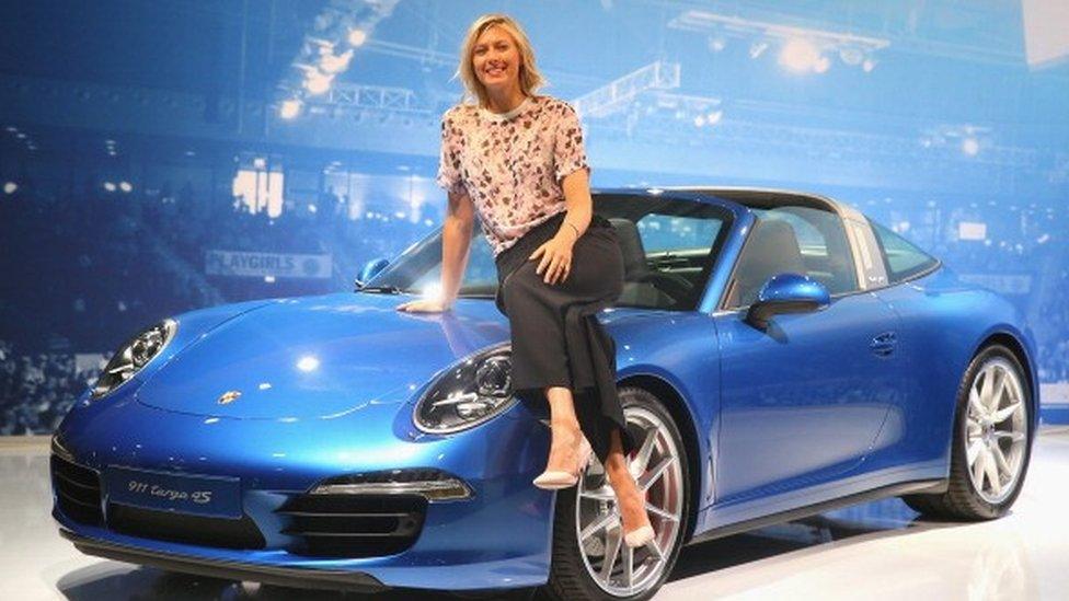 Maria sharapova with a car