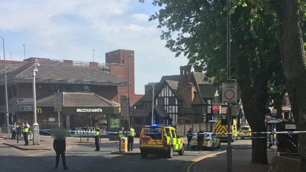 The scene of the crime in Lower Parade, Sutton Coldfield