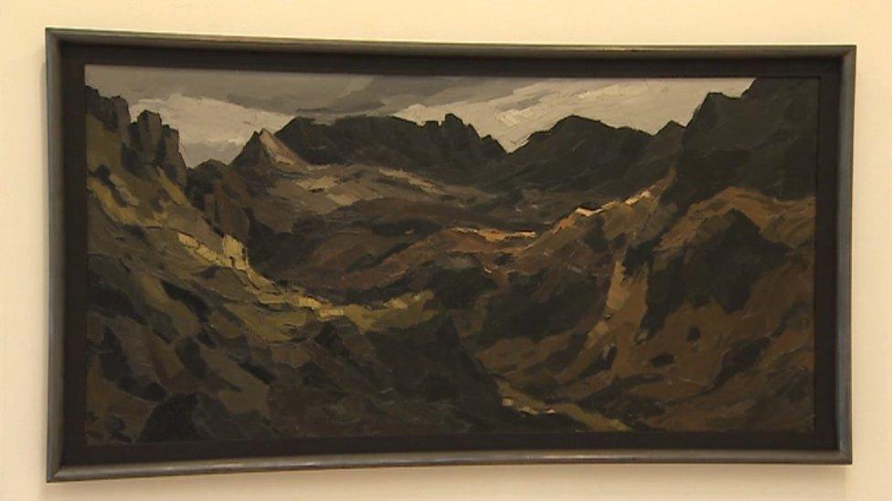 One of Sir Kyffin Williams's paintings in the Martin Tinney Gallery