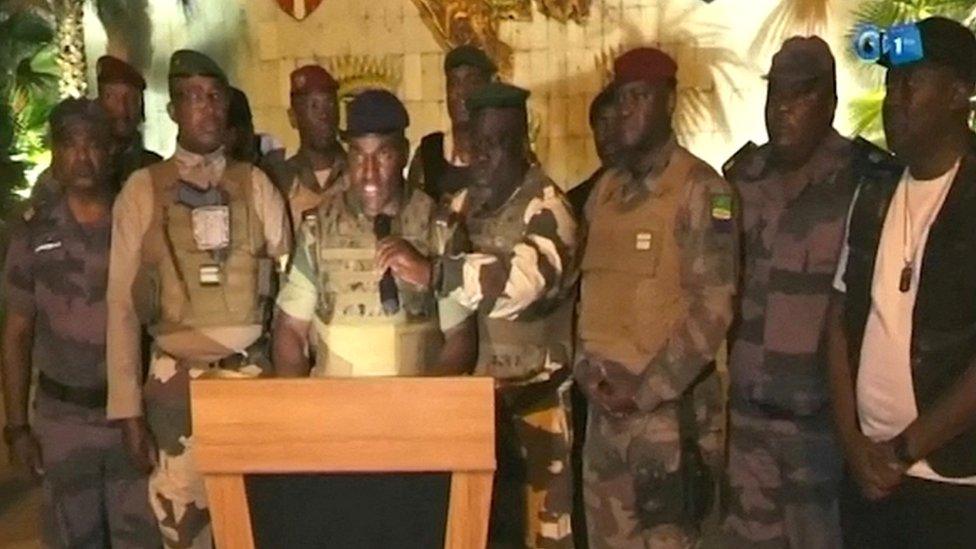 Army in Gabon gives TV address