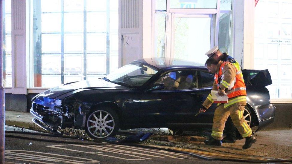 Maserati crash in Hove