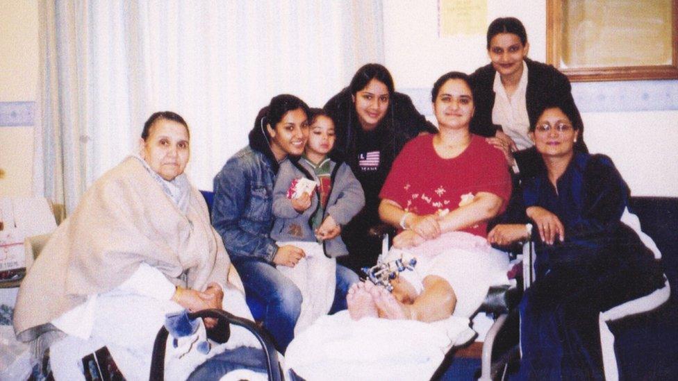 Ms Chaggar surrounded by family in 2003