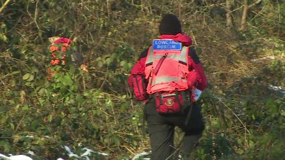 Search and rescue team near Reading University