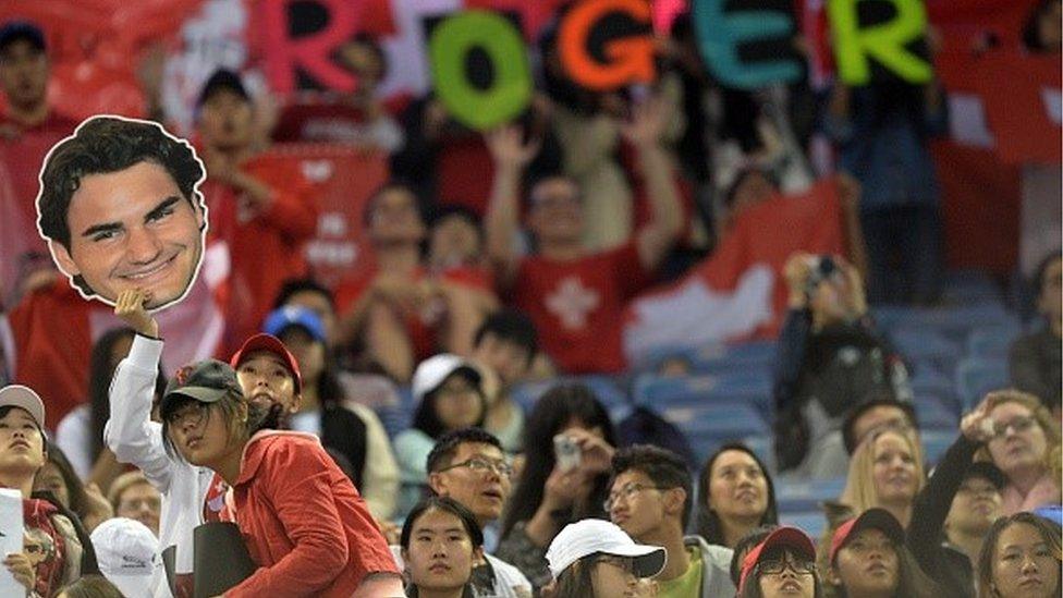 Chinese tennis fans of Roger Federer