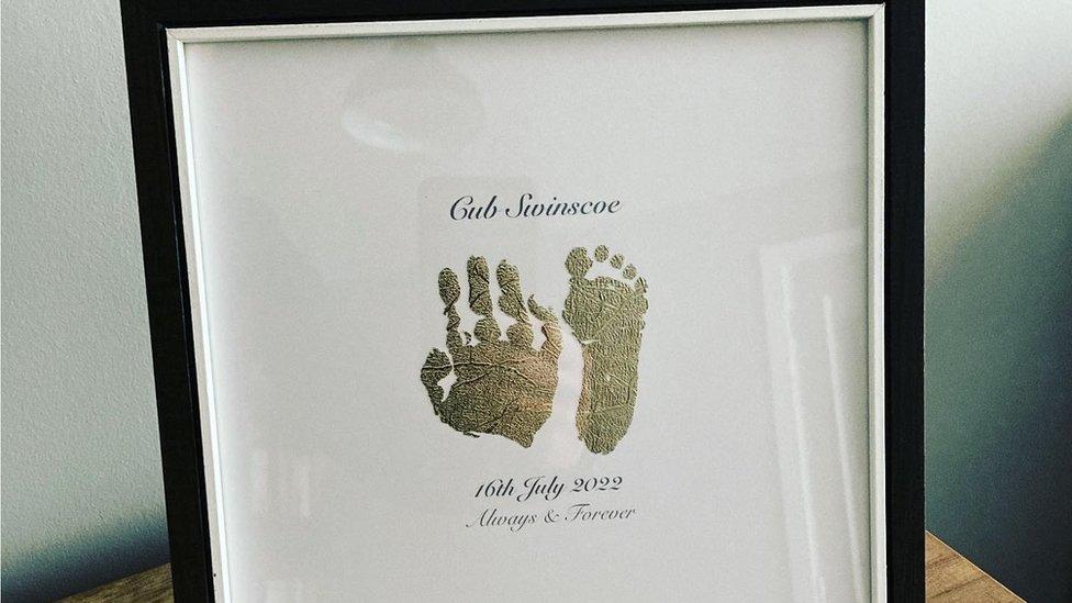 Framed hand and foot prints