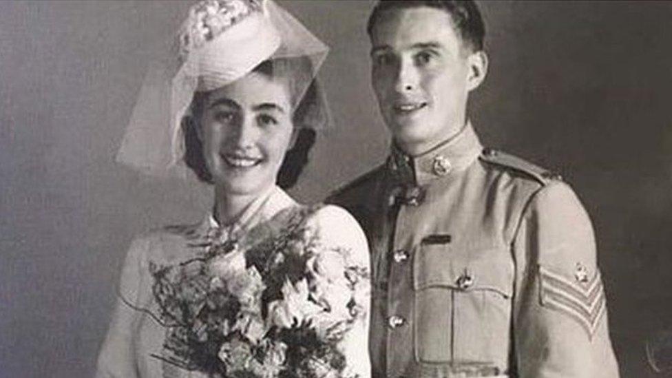 1942 wedding photograph