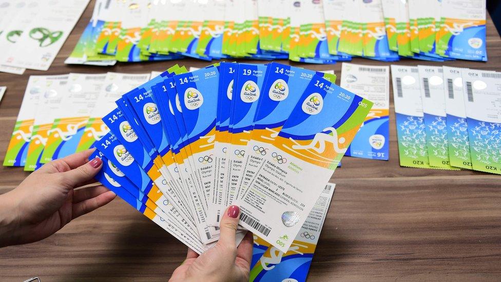 Olympic tickets seized by Brazilian detective as part of the alleged ticket touting scandal were displayed during a police press conference last month