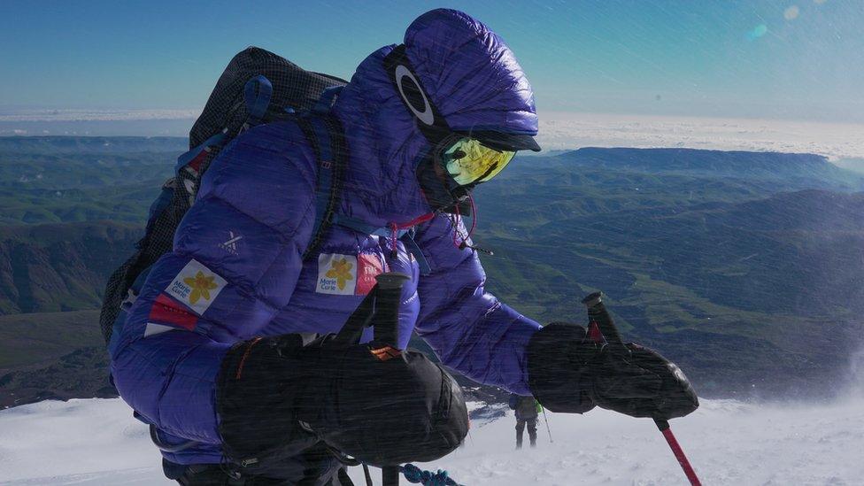 Sir Ranulph Fiennes on Mount Elbrus