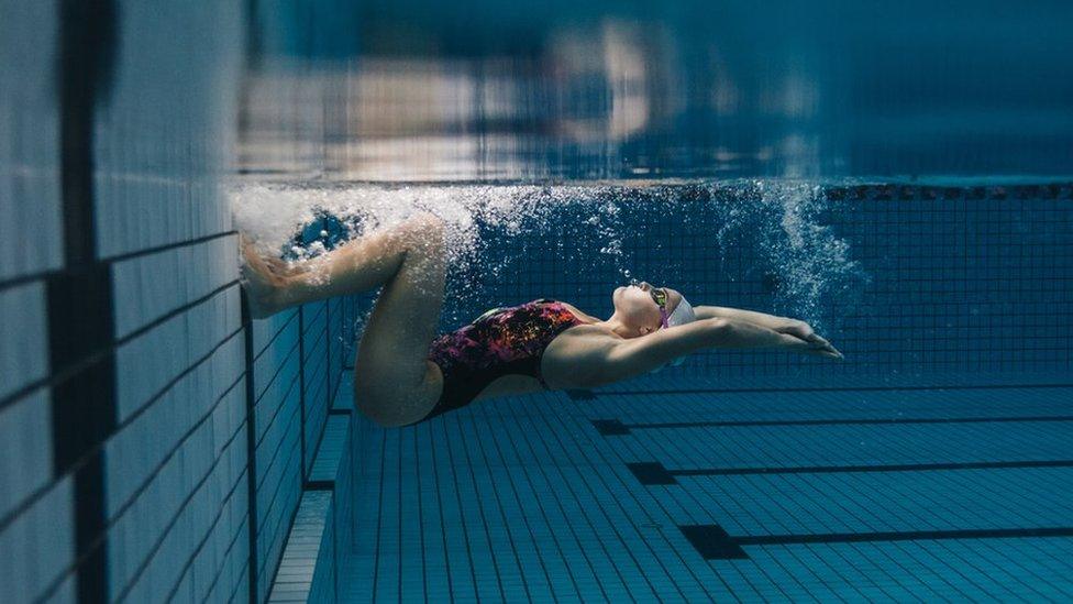 Woman underwater