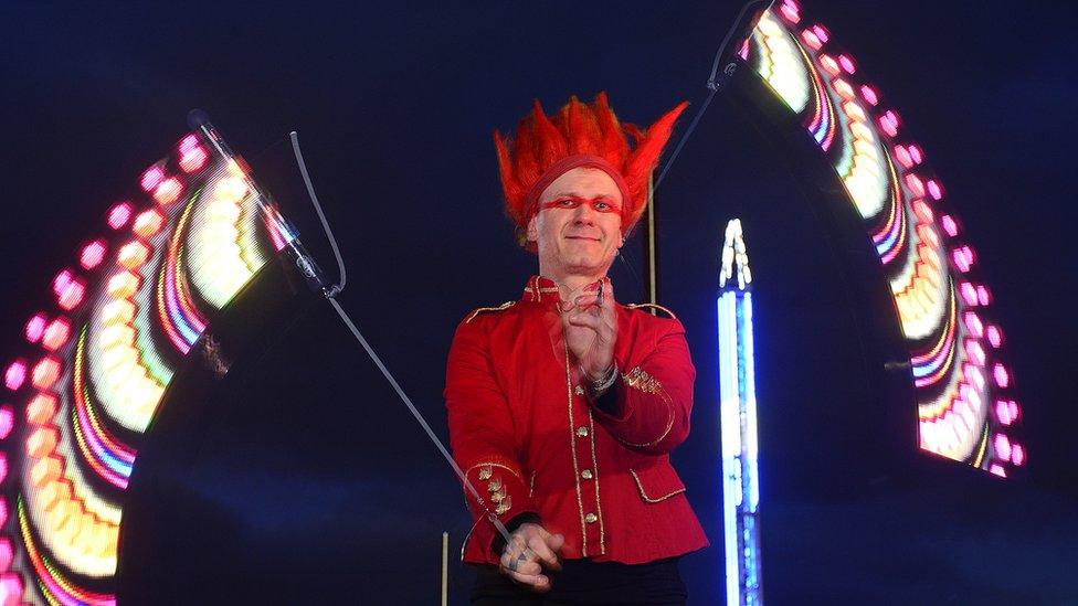 A performer at the Halloween Monster Mash in Belfast