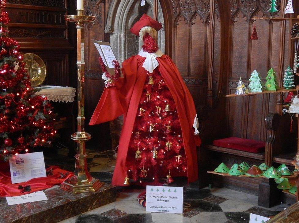 Christmas tree at St Mary's Church, Melton Mowbray