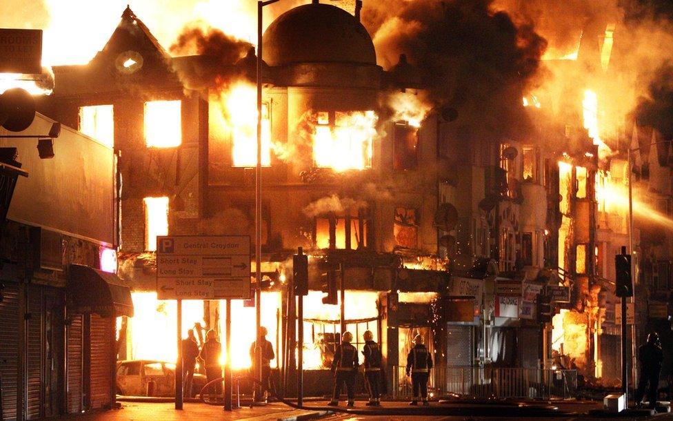 A fire at a property in Croydon