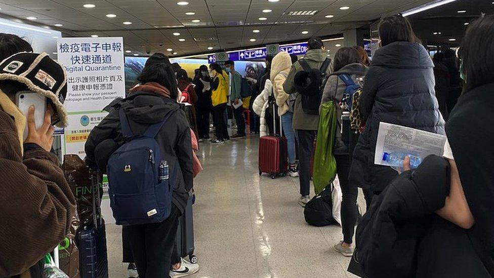 People arriving in Taiwan