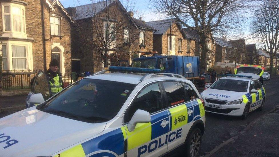 Police cars on Chippinghouse Road