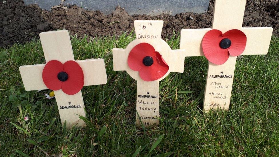 Poppy crosses at the Peace Park