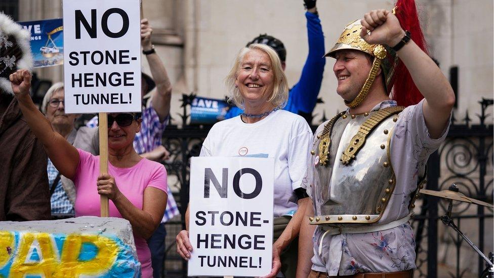 Campaigners outside the High Court, central London