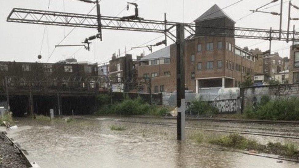 London Euston flooded