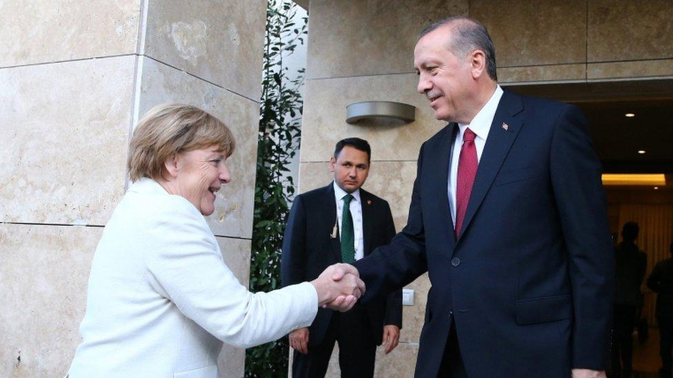 Angela Merkel and Tayyip Erdogan