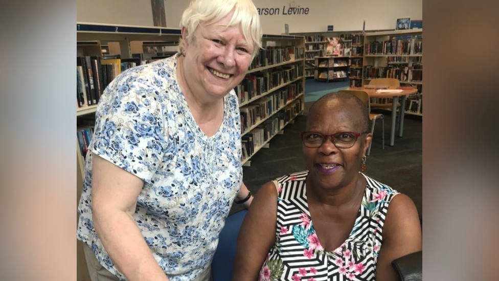 Ann Thomas (right) with her coach, Lynda (left)