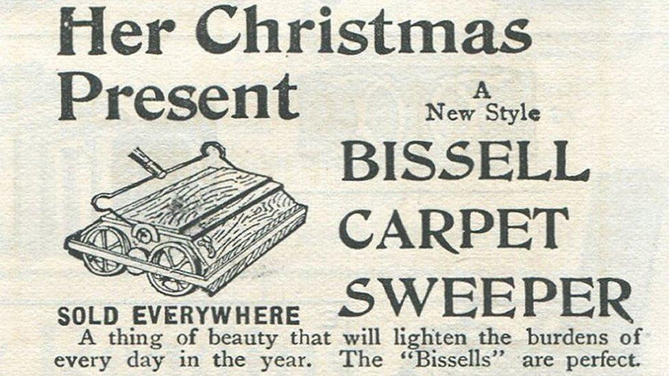 Advert for a carpet-sweeper