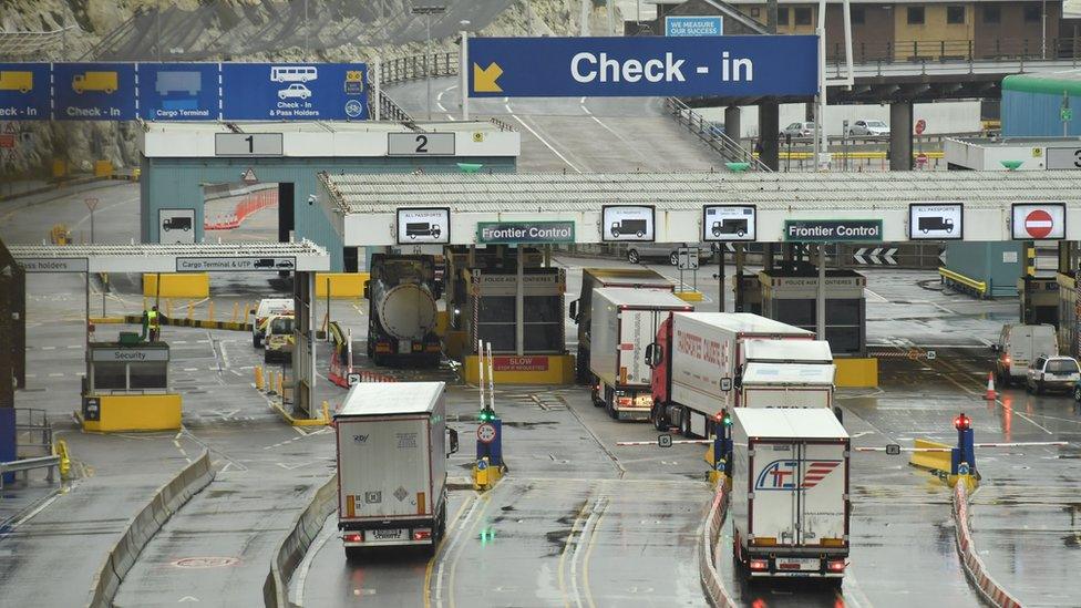 Lorries at Dover, in Kent