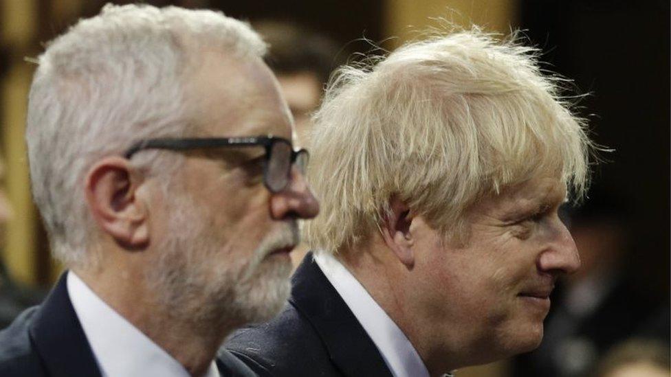 Jeremy Corbyn (l) and Boris Johnson