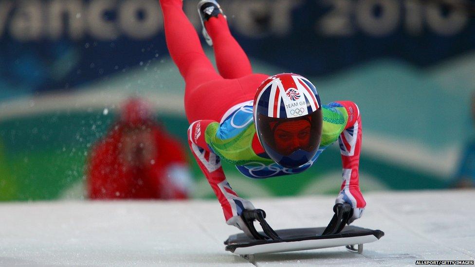 Amy Williams in the skeleton event