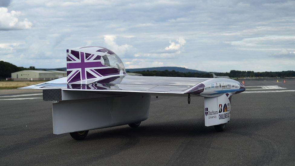 Solar car on Dunsfold runway