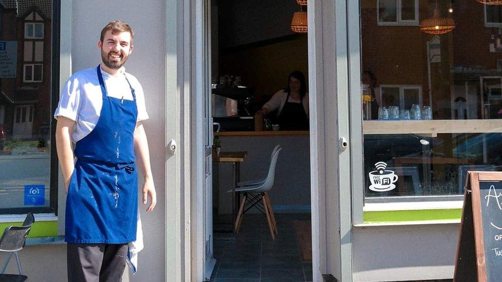 Aidan Jackson outside his cafe