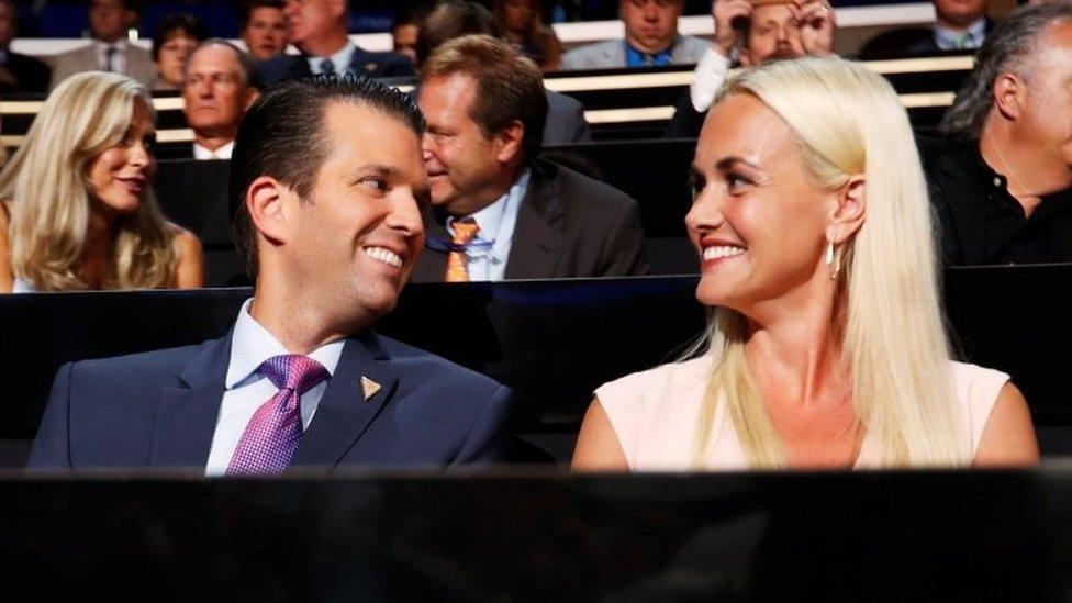 Donald Trump Jr and his wife Vanessa Trump. Photo: July 2016