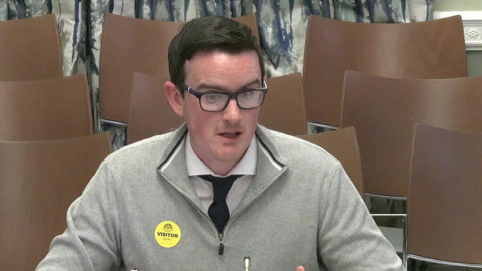 Dr Pádraig Ó Tiarnaigh addressing the committee