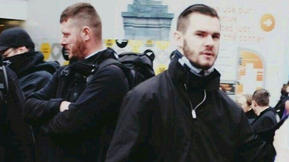 Ryan Fleming (right) at National Action demonstration